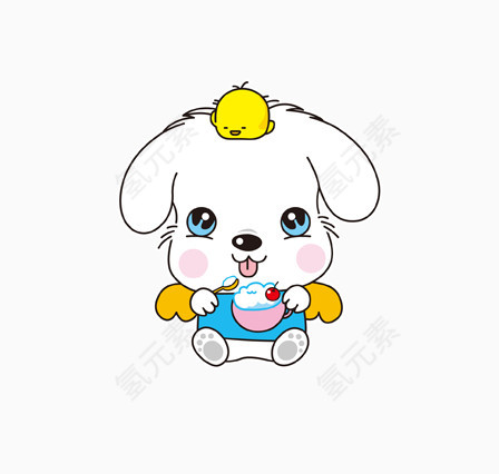 坐着的小白兔子