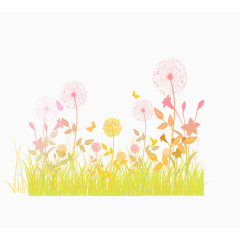 淡雅平面蒲公英素材