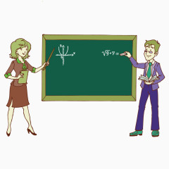 矢量卡通黑板教师