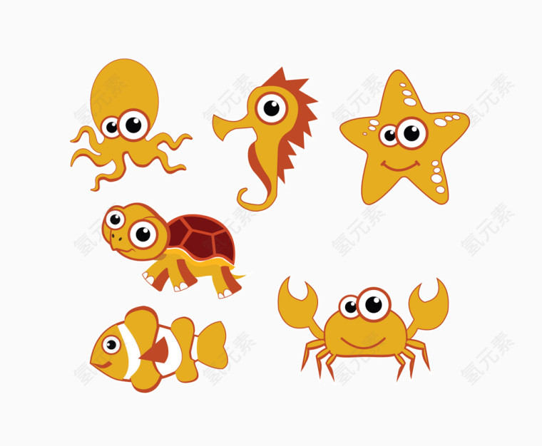 矢量海底生物