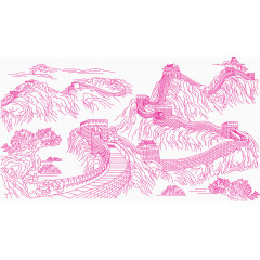 手绘长城