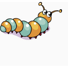 卡通毛毛虫黄蓝