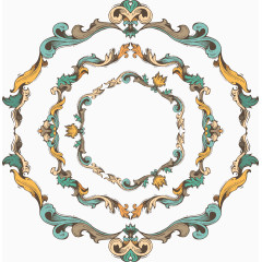 圆形变化复古边框矢量素材