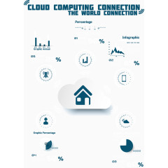 蓝色漂浮数据分析统计商业图表元素