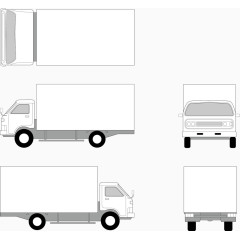 廂式货车矢量图