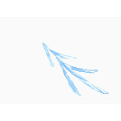手绘水彩淡雅蓝色枝干