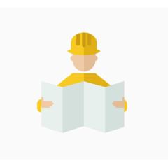 看图纸的建筑工人矢量素材