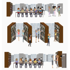 图书馆扁平化素材