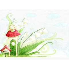 铃铛花古塔图片素材