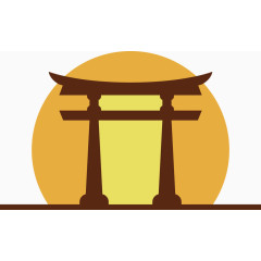 日式扁平古建筑