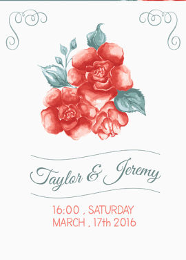 玫瑰花邀请卡