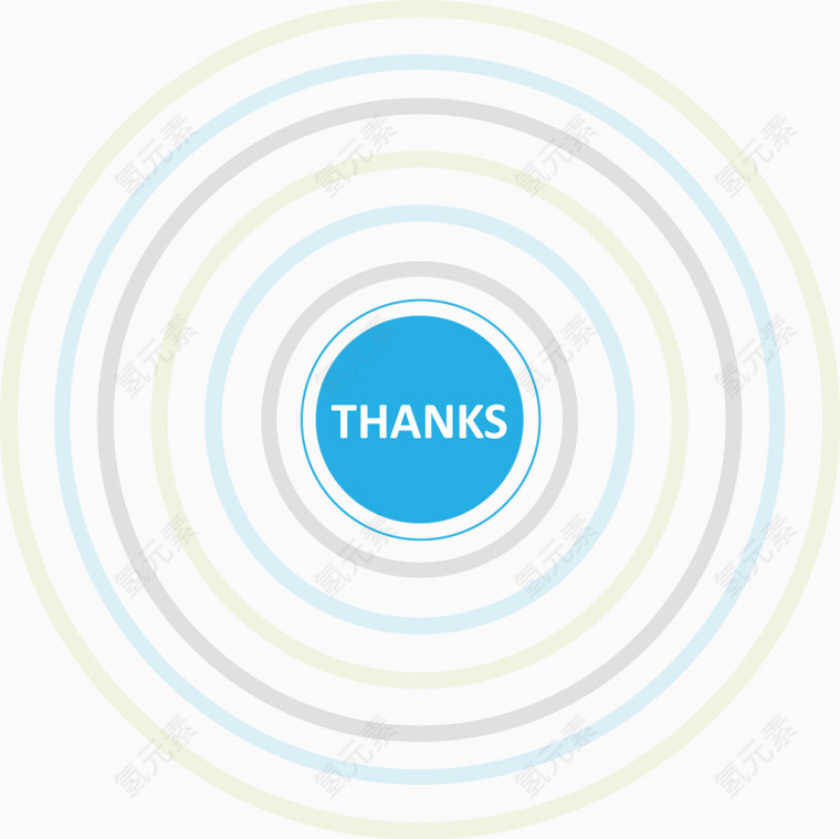 彩条圆形结束页.