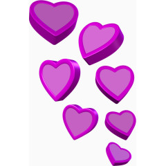 紫色立体心形装饰盒子