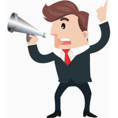 用喇叭讲话商务男人