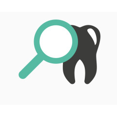 矢量黑色绿色牙齿检查