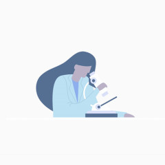 正在做实验研究的长发少女