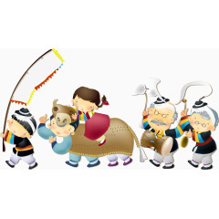 矢量卡通家庭人物