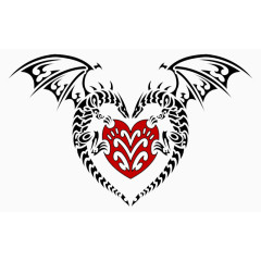两只龙组成的心形图案