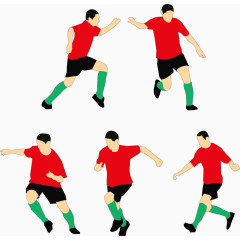 矢量足球运动员动作