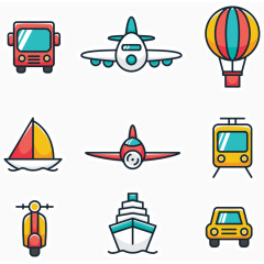 矢量手绘交通工具合集