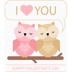 小清新猫头鹰情侣