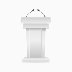 白色的演讲台图片