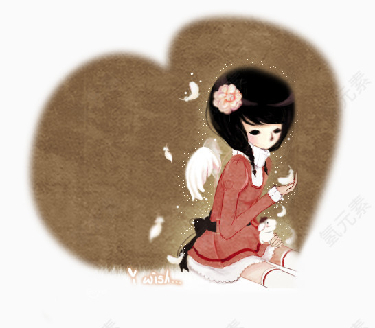 心形女孩素材