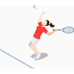 矢量羽毛球运动员