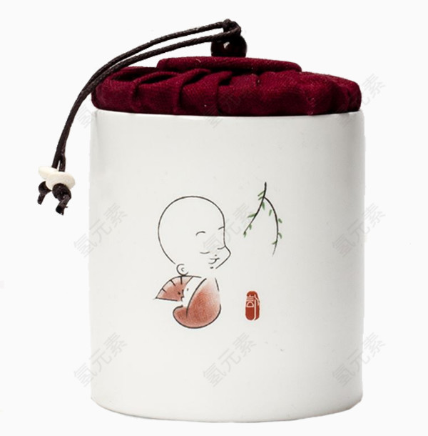 定窑亚光小号茶叶罐子