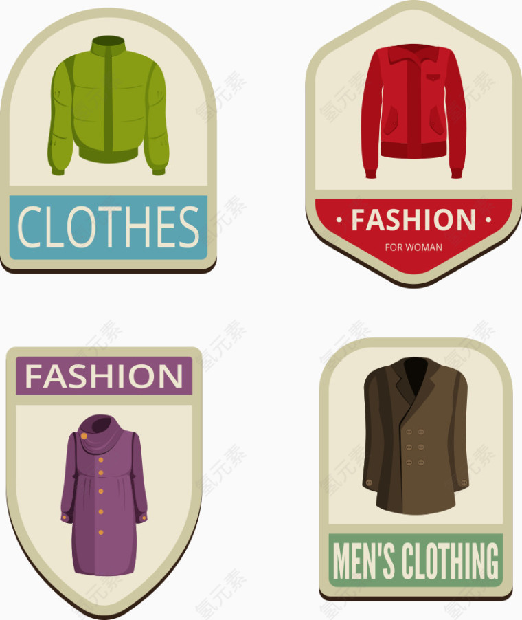 矢量彩色服装标签