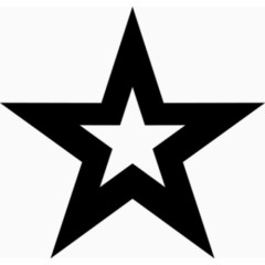 黑白单色手绘五角星线条