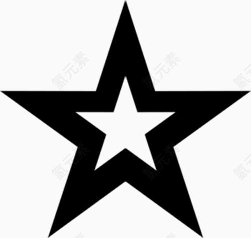 黑白单色手绘五角星线条