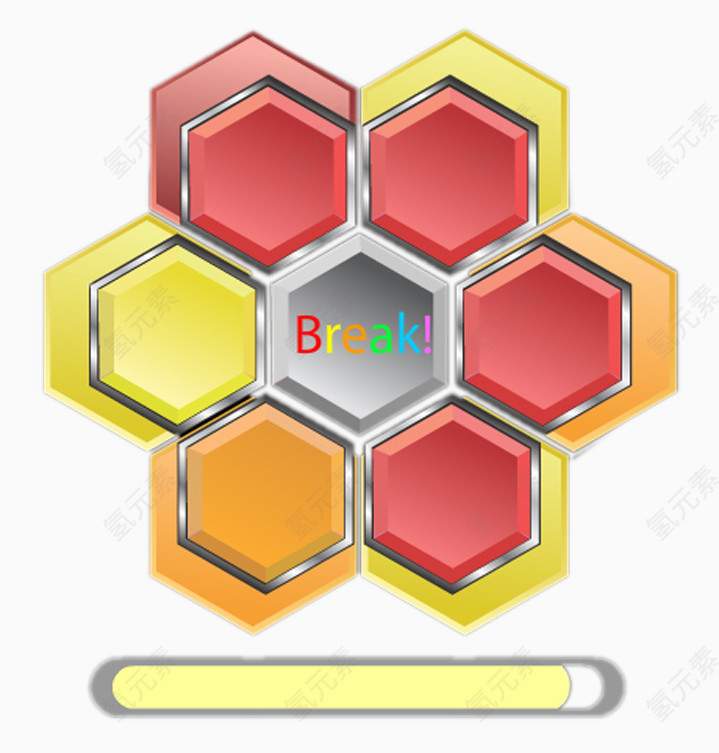 六边形彩色信息图表