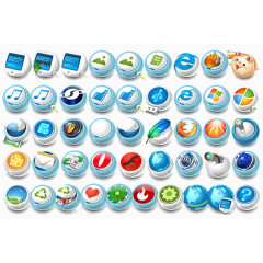 蓝色清新生活实用图标