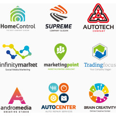 商务彩色个性LOGO设计矢量素材