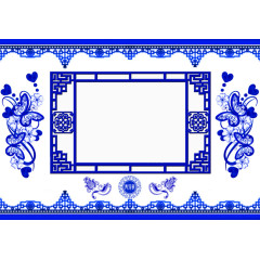兰花青花瓷素材