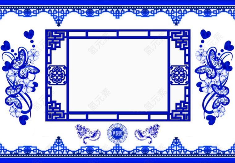 兰花青花瓷素材