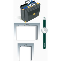 上班族物品公文包和手表