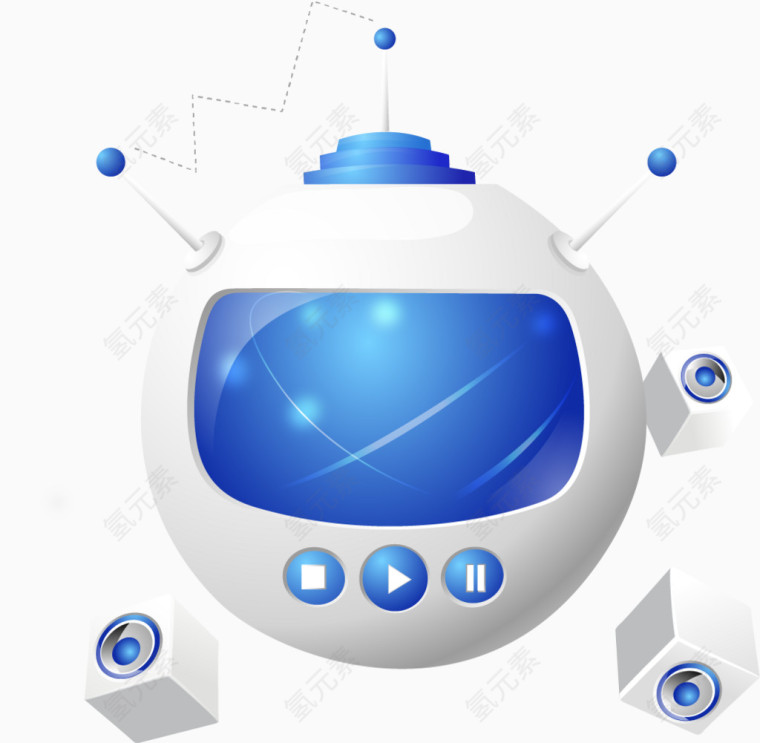 科技播放器矢量图片