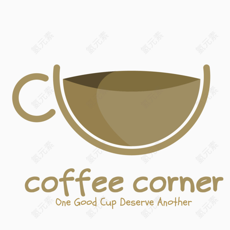 矢量棕色咖啡豆装饰树木插画图标