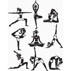 手绘瑜伽矢量图