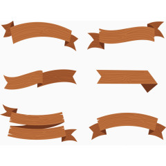 矢量手绘木质标签横幅