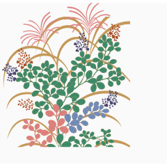矢量浮世绘风格花卉