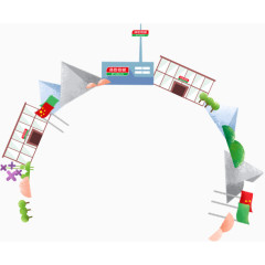 h5素材旅游季元素