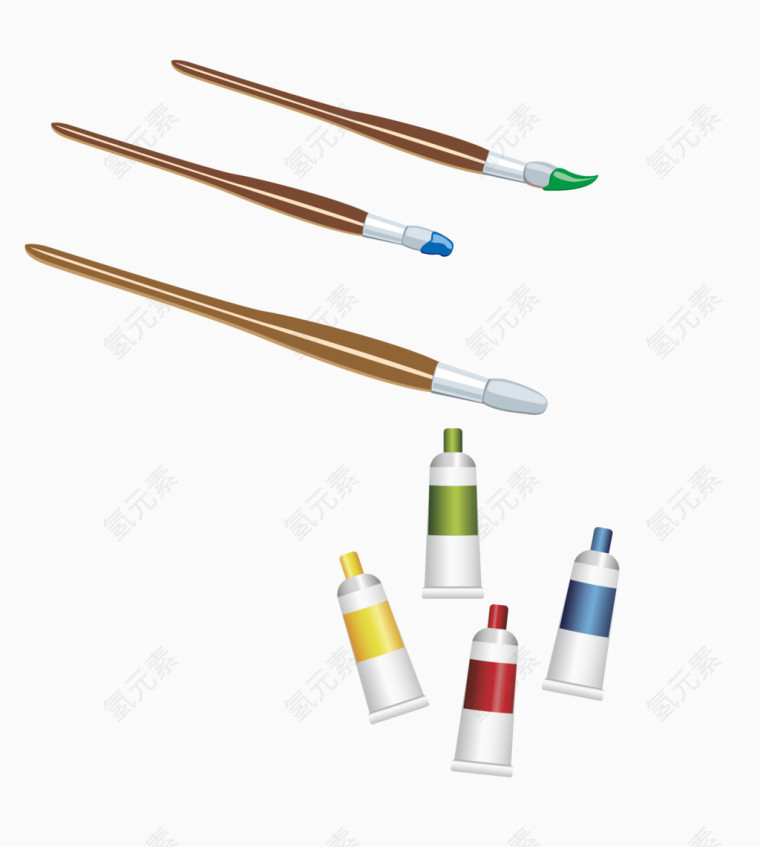 矢量图案油画用品