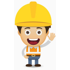 矢量卡通工人五