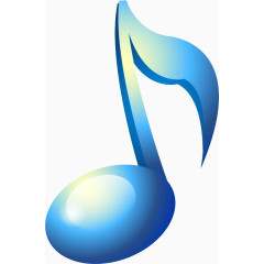 矢量手绘蓝色音符