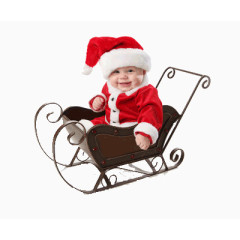 做圣诞老人车的婴儿