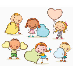 可爱的卡通儿童手绘设计矢量素材