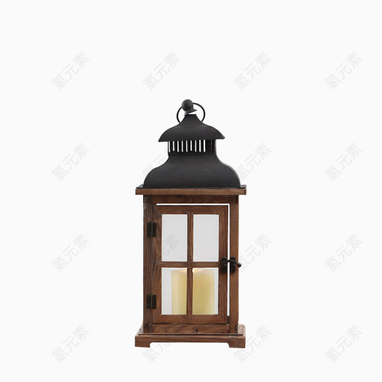 美式乡村木制手提风灯家居摆件